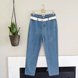 New TWIIN Cinch Belted Straight Leg Jeans